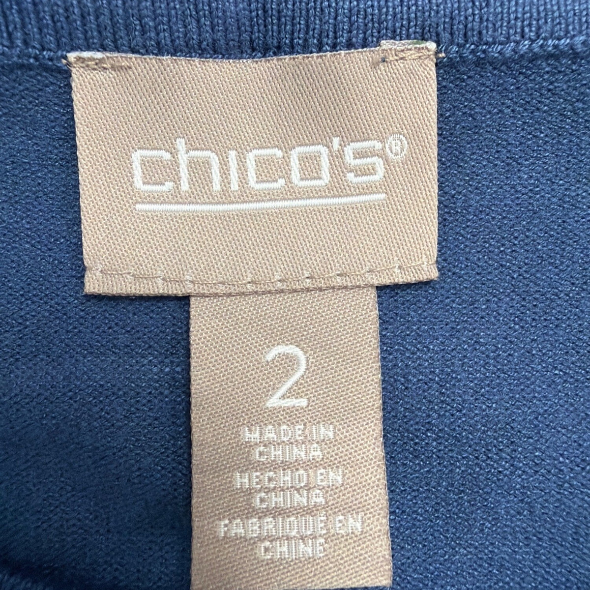 Chicos Womens Indigo Sleeveless Lightweight Casual Tank Top Size 2