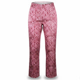 Kay Unger Womens Pink Silk Snake Print Pants Lightweight Straight Leg Size 4