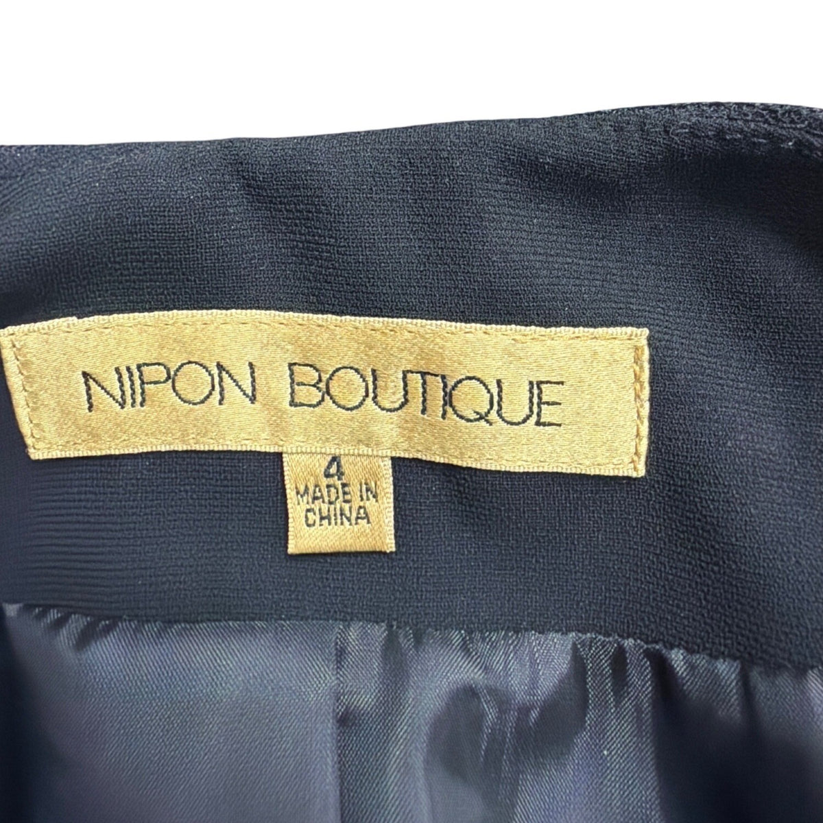 Nipon Boutique Womens Black Embellished Collar Open-Front Jacket Size 4