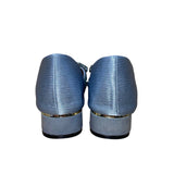 Huiyesheng Women’s Blue Rhinestone Bow Low-Heel Pointed-Toe Flats Size US10.5