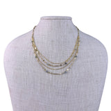 Serafina Womens Gold Tone Multi-Strand Necklace With Blue Beads