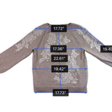 Chicos Womens Beige Embroidered Floral Design Knit Sweater Size M