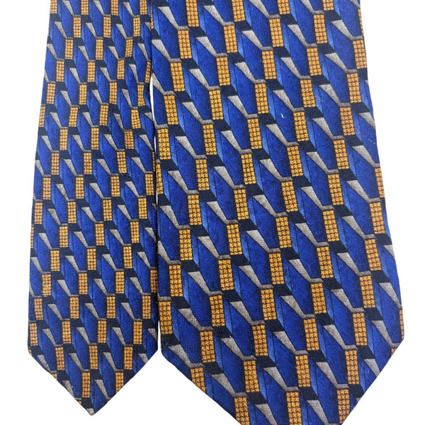 Nordstrom Mens Silk Blue Multi-Color Patterned Tie By J.Z. Richards Handcrafted