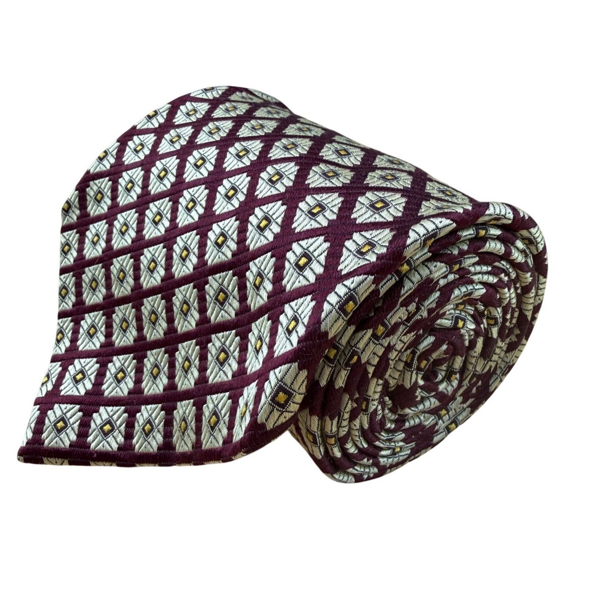 Robert Talbott Mens Burgundy Silk Patterned Tie By Nordstrom Hand Sewn