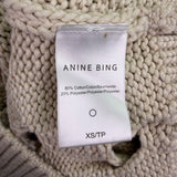 Anine Bing Women Beige Cotton/Polyester Sweater Vest Sleeveless Cable Knit Sz XS