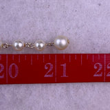Japan Womens Gold/White Beaded Triple-Strand Necklace Assorted Beads Adjustable
