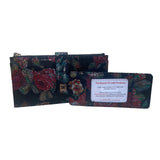 Lodis Women’s Black Multicolor Floral Print Leather RFID Snap Closure Wallet
