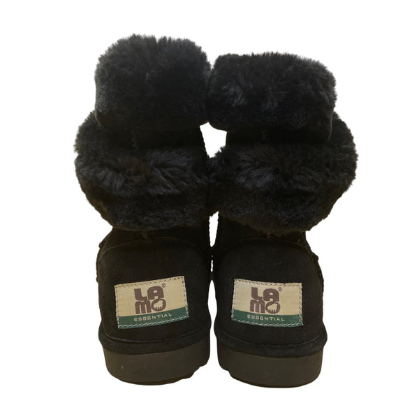 Lamo Women’s Black Suede Fleece-Lined Warm Winter Snow Boots Size 7