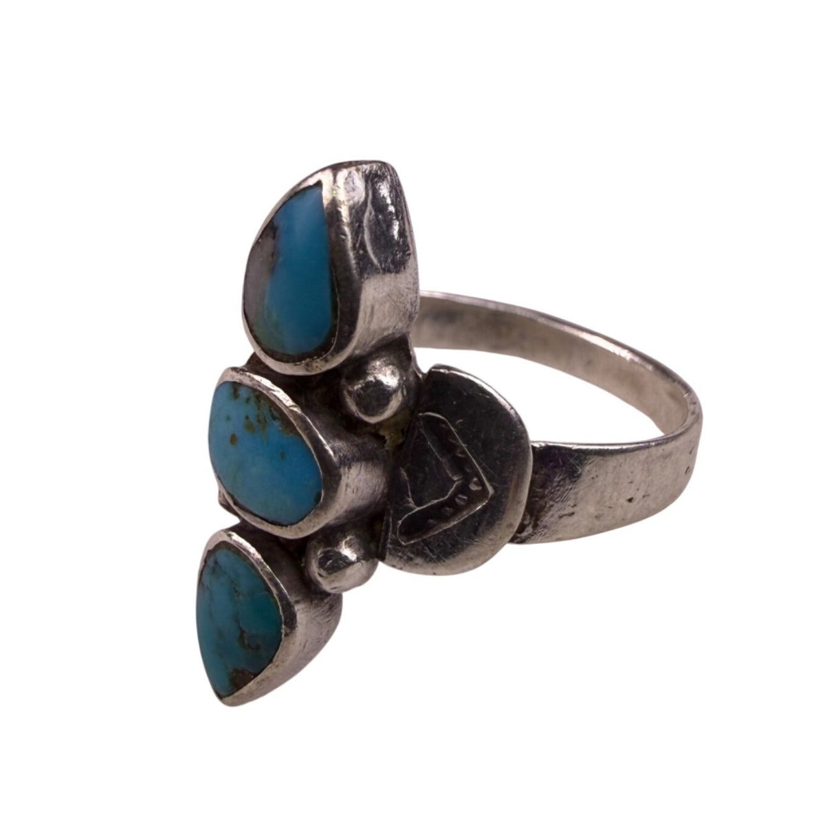 Sterling Silver Womens Turquoise Stone Ring Size 6 Vintag Jewelry Unique