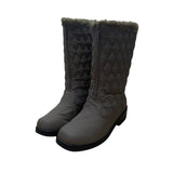 Totes Women’s Mocha Quilted Faux Fur Trim Waterproof Alaska Boots Size 10