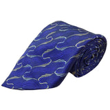 Robert Talbott Studio Mens Purple & Gold Silk Necktie Hand-Sewn Waves Pattern