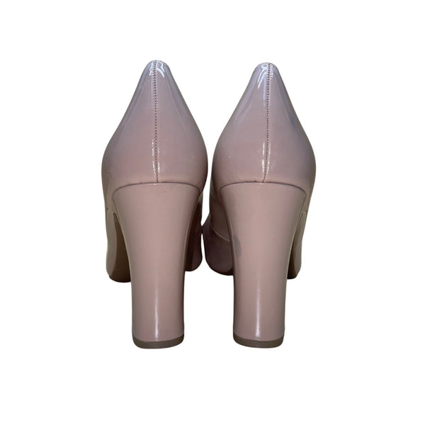Worthington Women’s Beige Faux Patent Leather Zool Block High Heels Size 9.5M