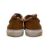 Bally Men’s Brown Leather White & Red Stripe Low-Top Casual Sneakers Size US10.5