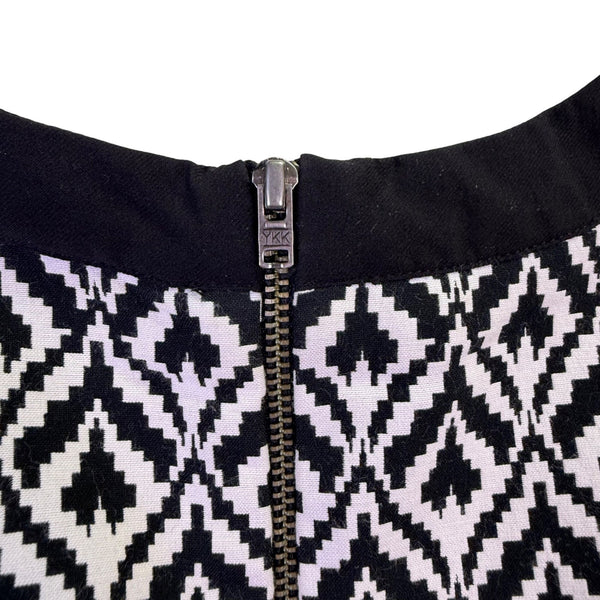 EShakti Womens Black & White Geometric Print Dress Size S/6