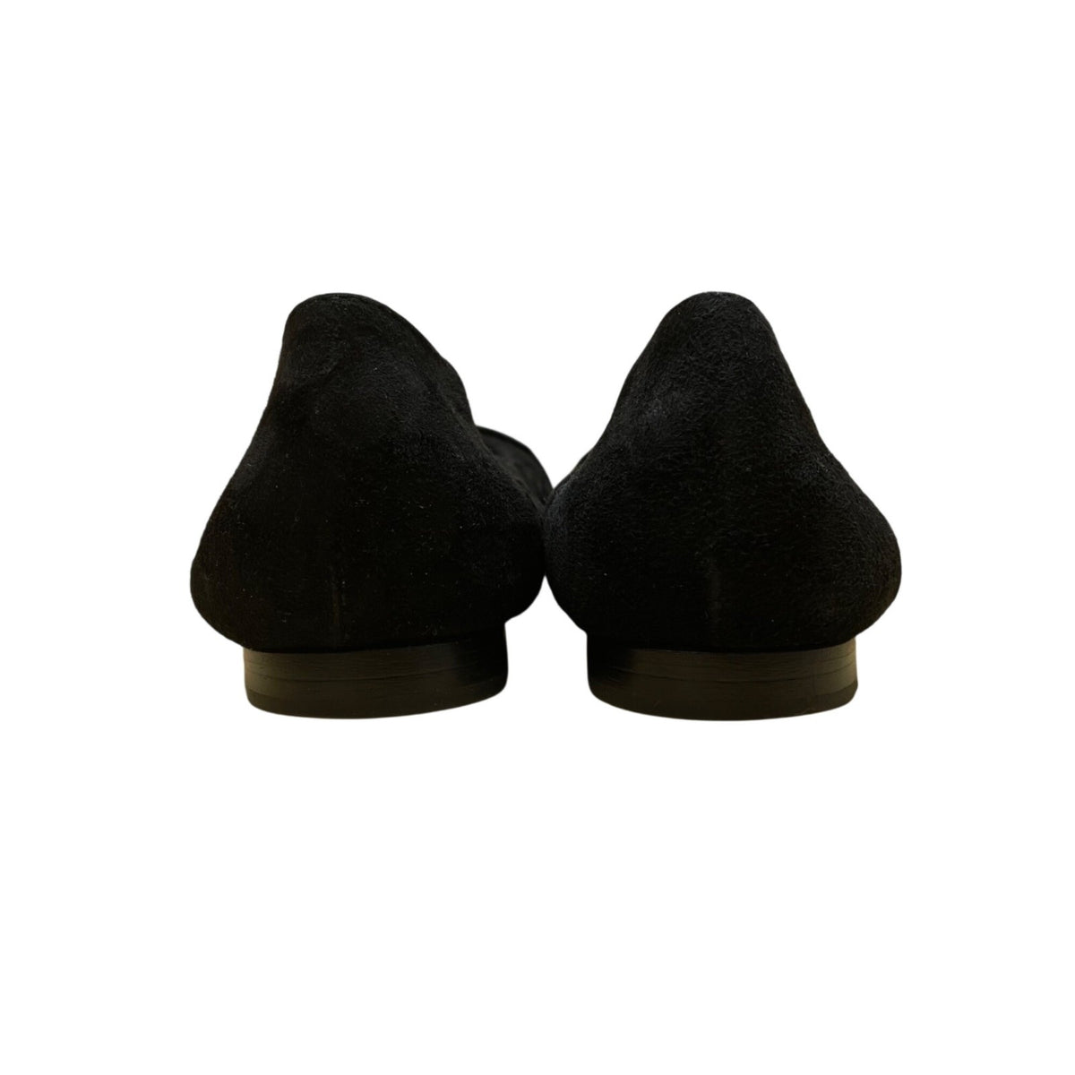 Attilio Giusti Leombruni Women’s Black Suede & Patent Cap Toe Flats Size 39