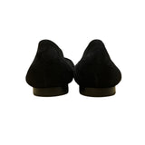 Attilio Giusti Leombruni Women’s Black Suede & Patent Cap Toe Flats Size 39