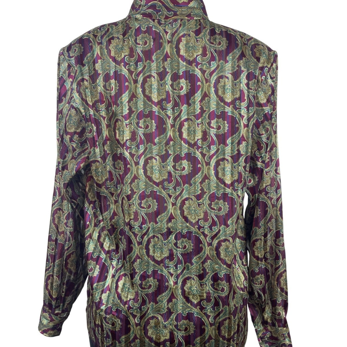 Vintage Yyes St. Clair Paisley Print Button-Up Long Sleeve Blouse Womens Size 12