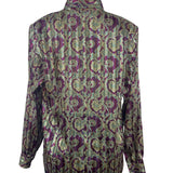 Vintage Yyes St. Clair Paisley Print Button-Up Long Sleeve Blouse Womens Size 12