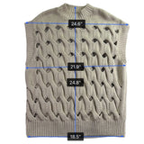 Anine Bing Women Beige Cotton/Polyester Sweater Vest Sleeveless Cable Knit Sz XS