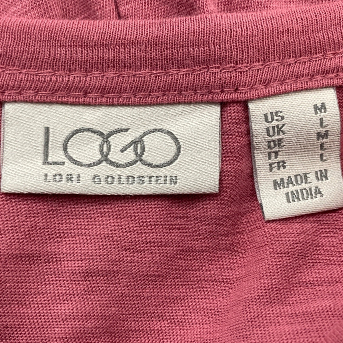 Lori Goldstein LOGO Womens Pink Long-Sleeve Ruffle Hem Tunic Size M