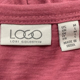 Lori Goldstein LOGO Womens Pink Long-Sleeve Ruffle Hem Tunic Size M