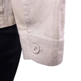 Chicos Womens Beige Linen Button-Up Jacket Two Pockets Casual Size 2