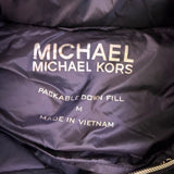 Michael Kors Womens Black Hooded Packable Down Jacket Lightweight Design Sz M