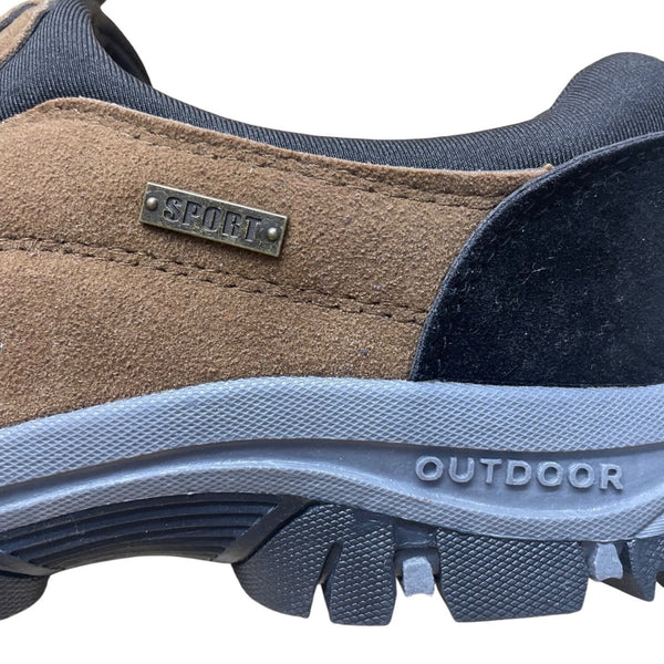 Sport Men’s Brown & Black Slip-On Outdoor Hiking Shoes Size 12
