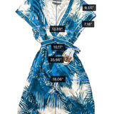 Proenza Schouler Womens Blue & White Silk Wrap Dress Tropical Print Size XL