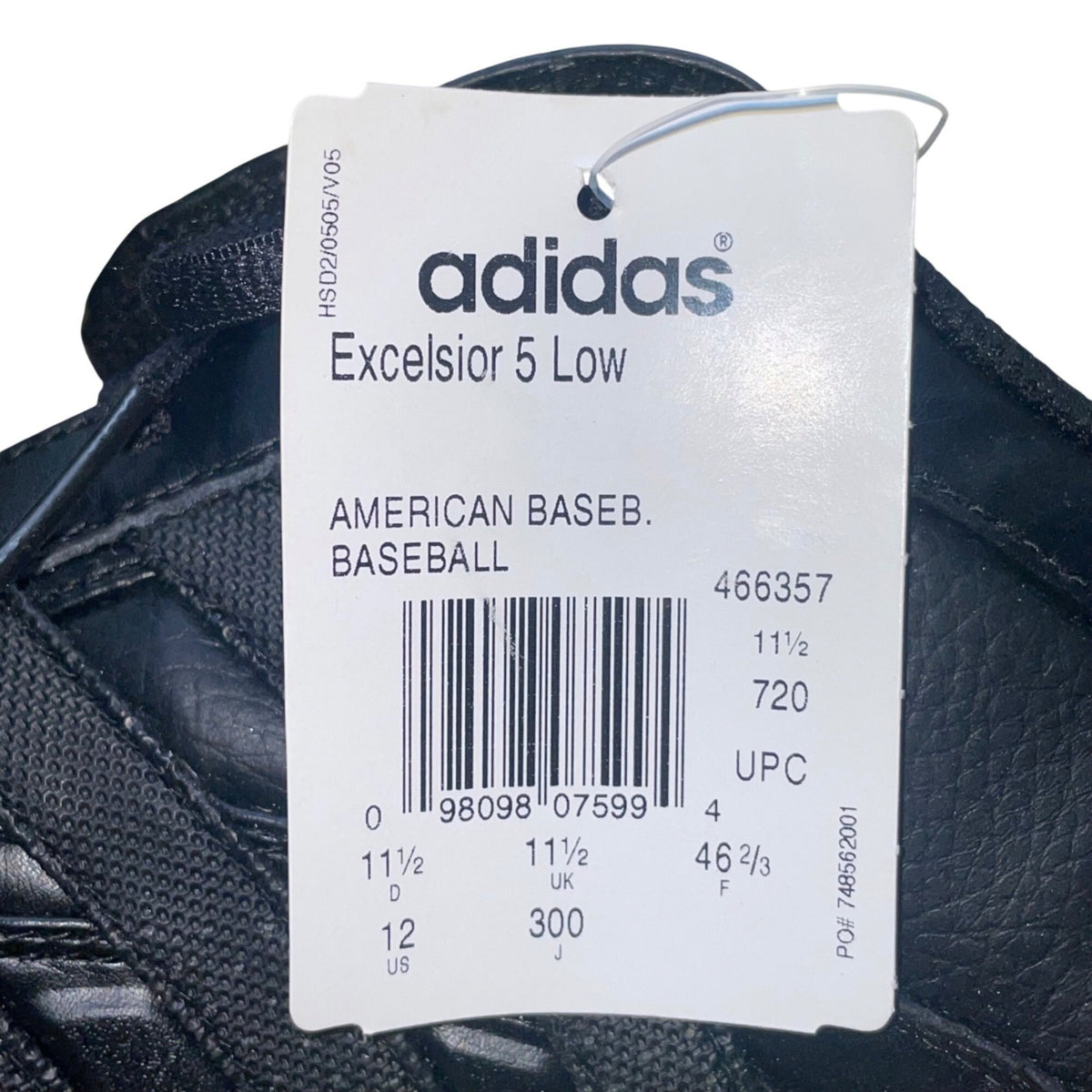 Adidas Men’s Black & White Low-Top Excelsior 5 American Baseball Cleats Size 12