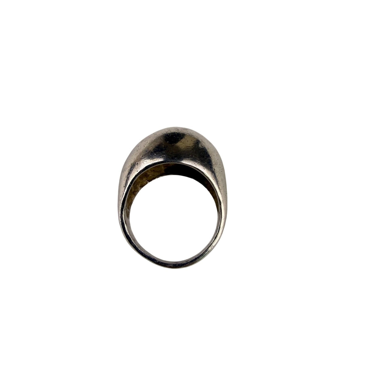 Sterling Silver Womens Dome Ring Polished Finish Size 6 Unique Modern Design 925