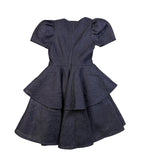 Cq By Cq Womens Black Jacquard Puff Sleeve Tiered Hi-Low Cocktail Dress Size M
