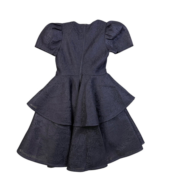 Cq By Cq Womens Black Jacquard Puff Sleeve Tiered Hi-Low Cocktail Dress Size M