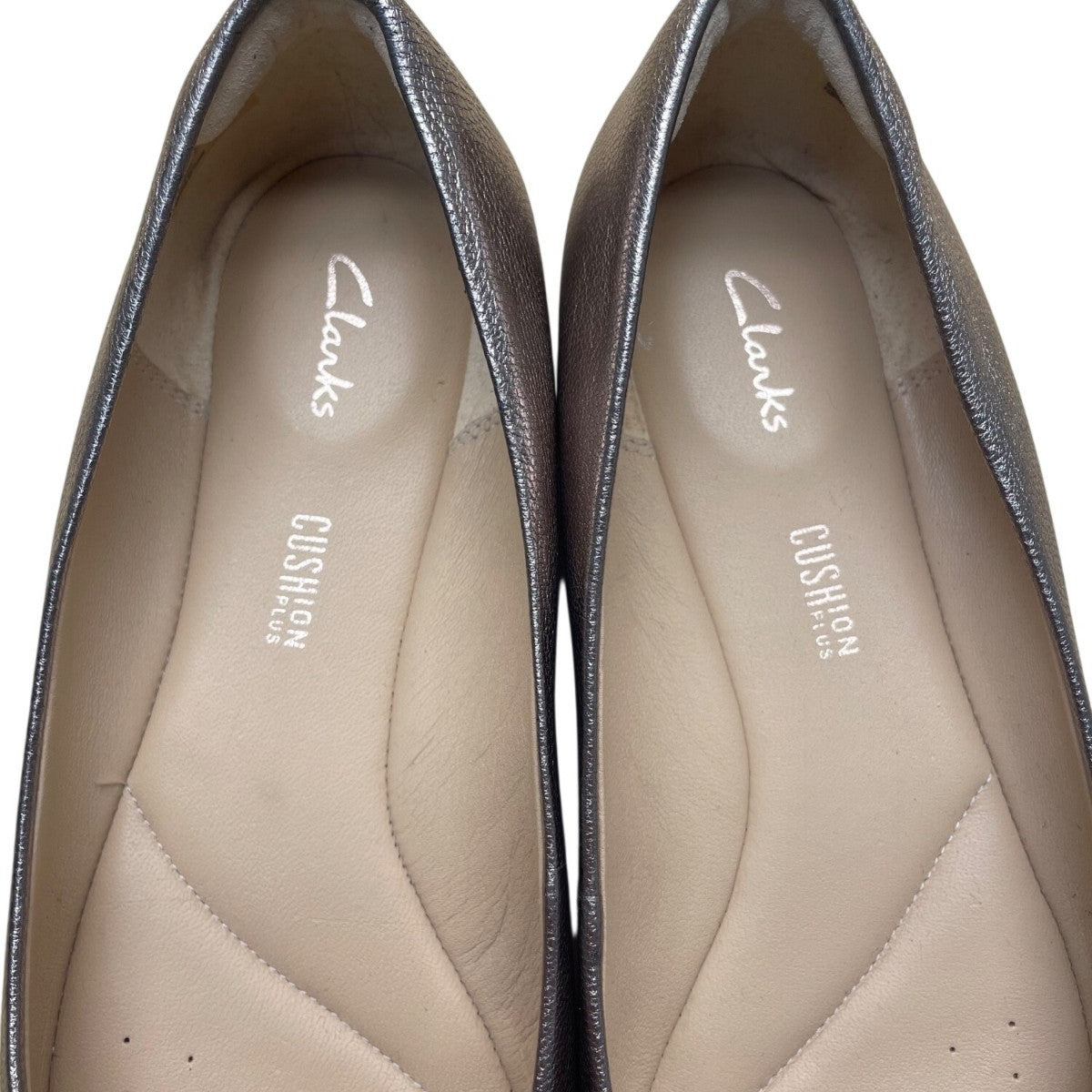 Clarks Women’s Metallic Bronze Leather Cushioned Insole Ballet Flats Size 8