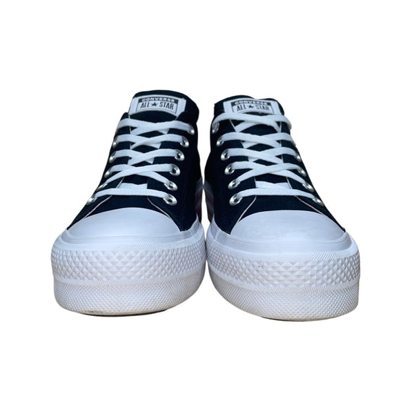 Converse Women’s Black & White Canvas Low-Top LYF Heart Platform Sneakers Sz 9