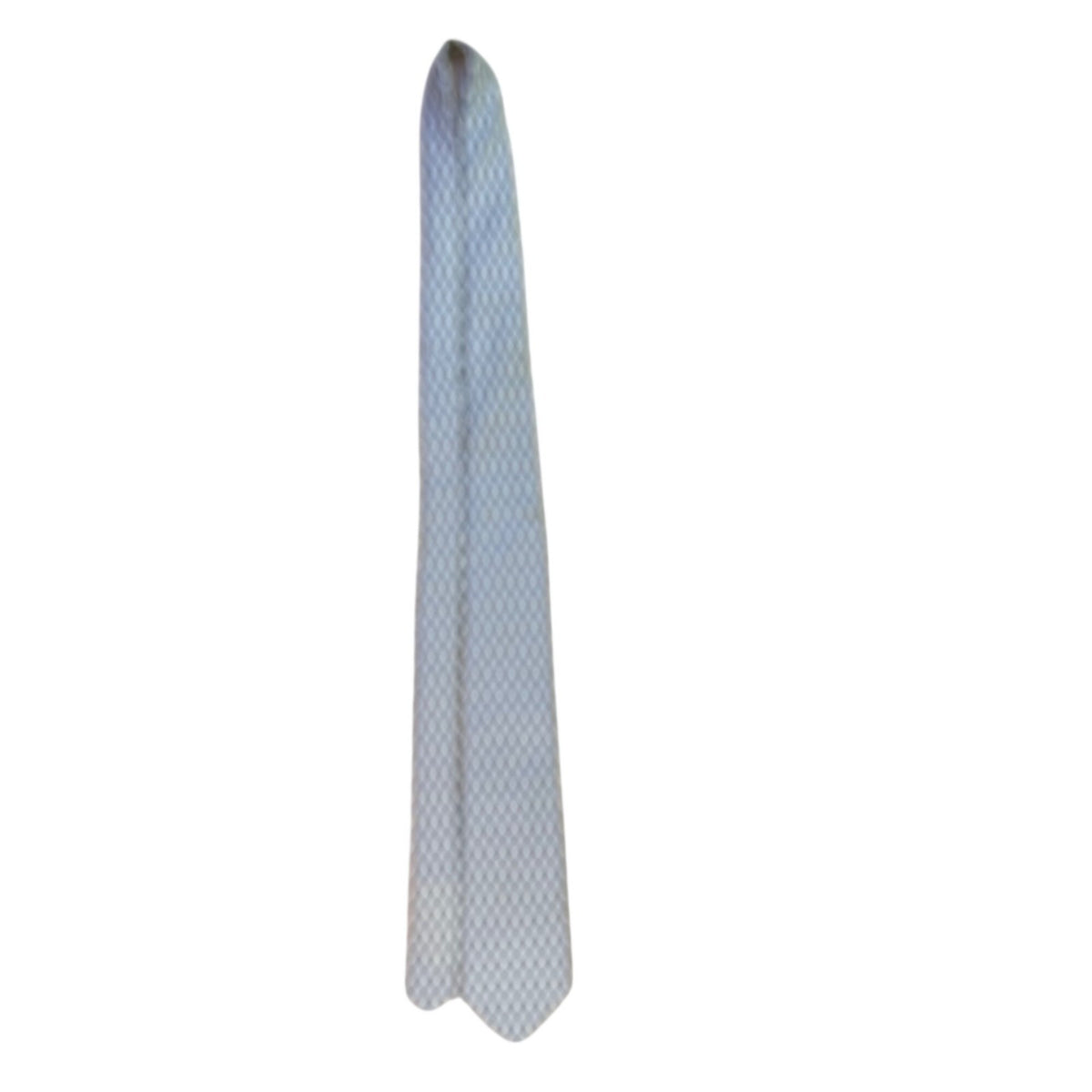 Saint Laurent Mens Ivory & Blue 100% Silk Neck Tie Rope Grid Pattern
