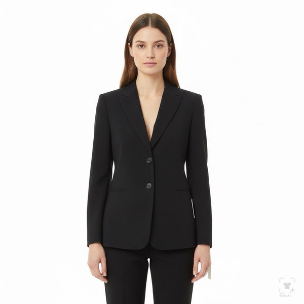Lauren Ralph Lauren Womens Black Wool Blazer Jacket Petite 14P Career Workwear