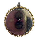 Vintage Italy Womens Mosaic Flower Pendant Metal Round Design