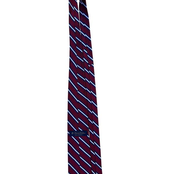 Brooks Brothers Mens Red & Blue Striped Silk Tie Classic Business Neckwear