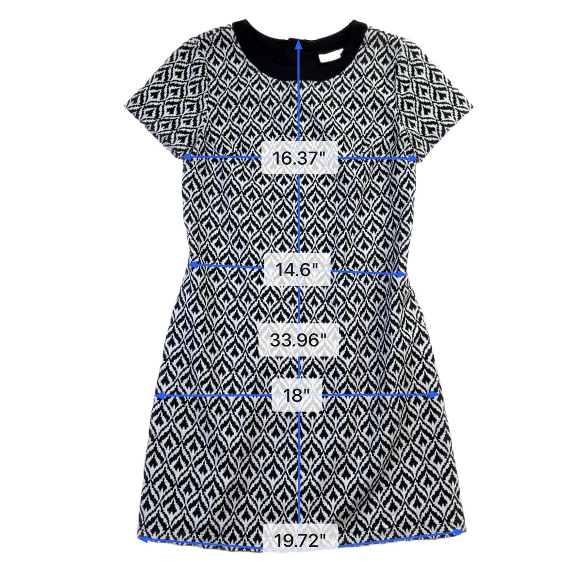 EShakti Womens Black & White Geometric Print Dress Size S/6