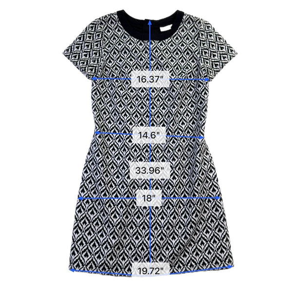 EShakti Womens Black & White Geometric Print Dress Size S/6