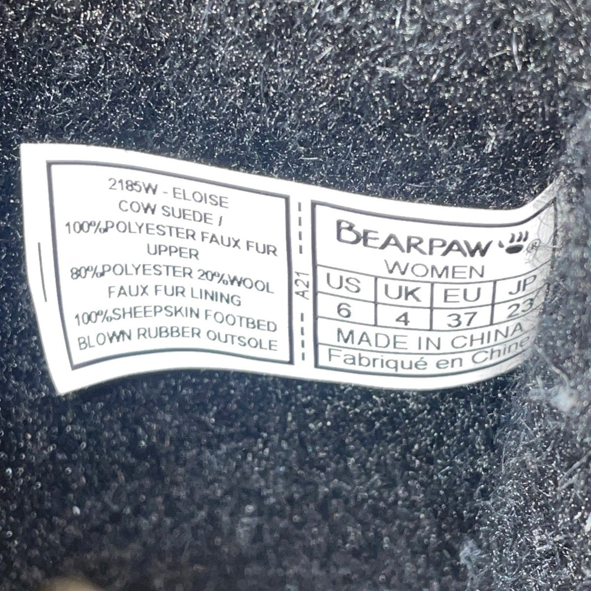 Bearpaw Women’s Black Cow Suede Faux Fur Lined Mid-Calf Winter Boots Size 6