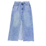 By Together Womens Light Blue Cotton Denim Maxi Skirt With Front Slit Size L