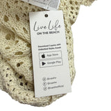 Cupshe Womens Beige Crochet Beach Cover-Up Sweater Lightweight Casual Sz M