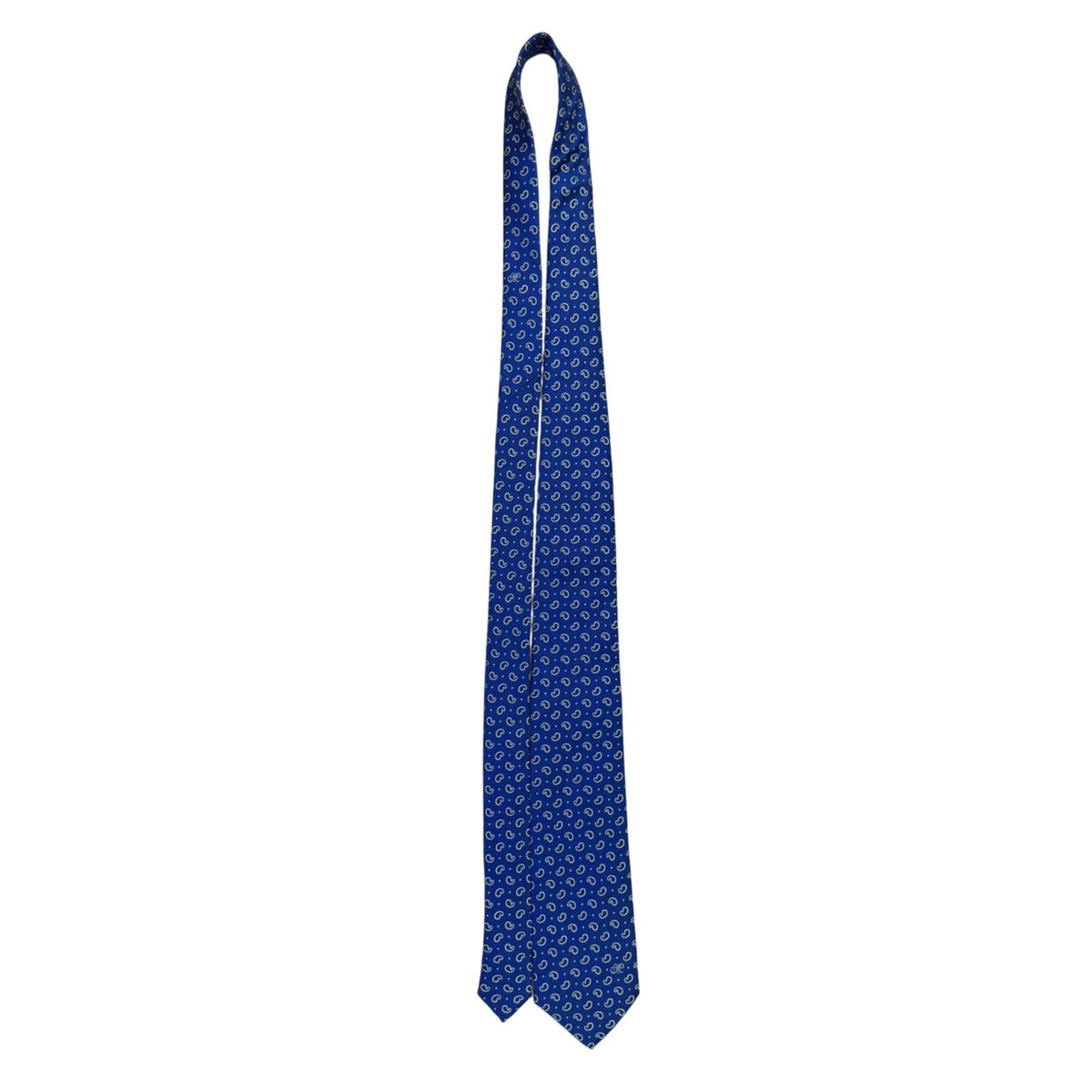 Metrocity Mens Blue Silk Paisley Print Neck Tie Formal Accessory
