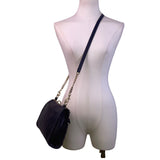 Rebecca Minkoff Women’s Black Leather With Gold Accents Crossbody Purse Bag
