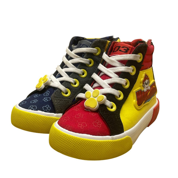 Paw Patrol Kids Yellow/Blue/Red Canvas Zip Up Closure High Top Sneakers Size 7