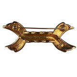 Swarovski Womens Gold Tone Black Enamel Crystal Ribbon Brooch Pin Vintage