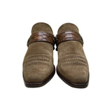 Donald Pliner Women’s Brown Suede Embossed Strap Mazzy Western Mules Size 5M