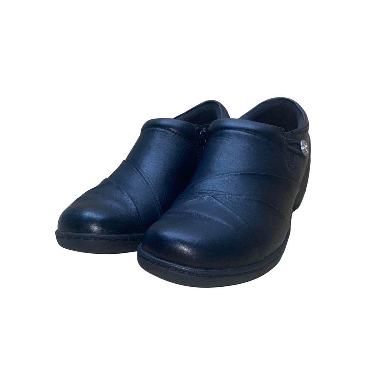 Clarks Women’s Black Leather Slip-On Comfort Shoes Size 7.5M